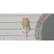 Quoizel Flannery 11.5in 1-Light Wall Sconce | Modern Bohemian Antique White and Seagrass | Hallway & Bathroom | 5 x 6.5 x 11.5 in | Model FLA8705AWH
