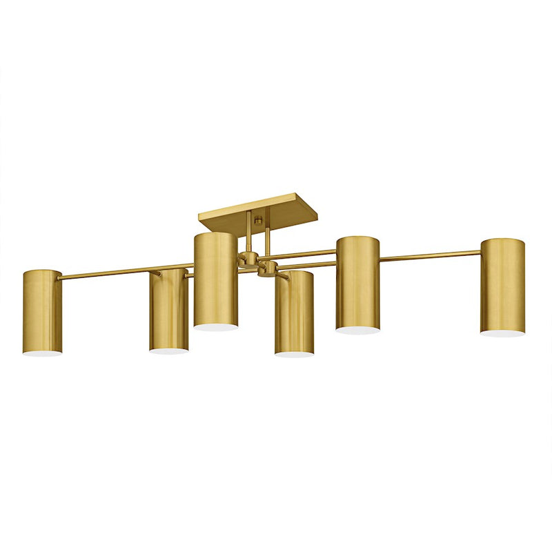 Quoizel Foreland 6Light Semi-Flush Mount, Brushed Gold/Metal