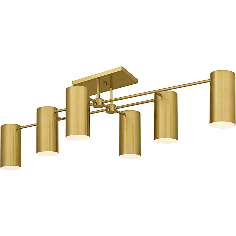 Quoizel Foreland 6Light Semi-Flush Mount, Brushed Gold/Metal