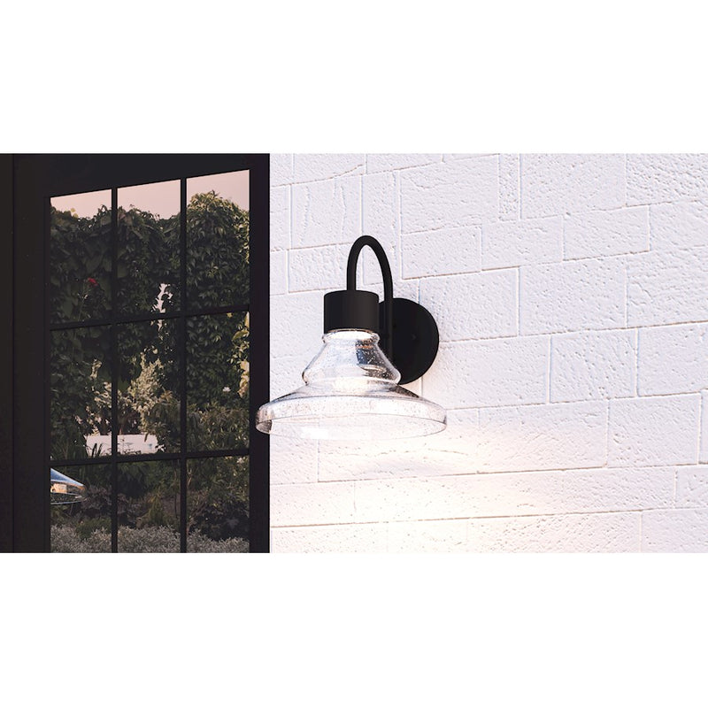 Quoizel Felix Outdoor Lantern, Matte Black/Clear Seedy