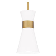 Quoizel Fremont 1 Light 9" Mini Pendant, Aged Brass/White Metal