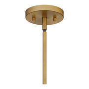 Quoizel Fremont 1 Light 9" Mini Pendant, Aged Brass/White Metal