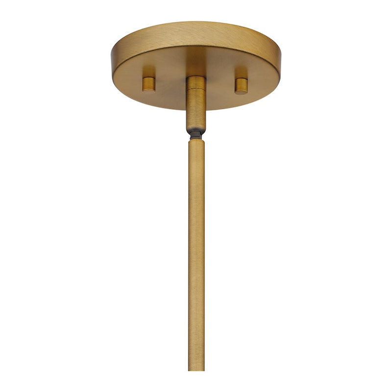 Quoizel Fremont 1 Light 9" Mini Pendant, Aged Brass/White Metal