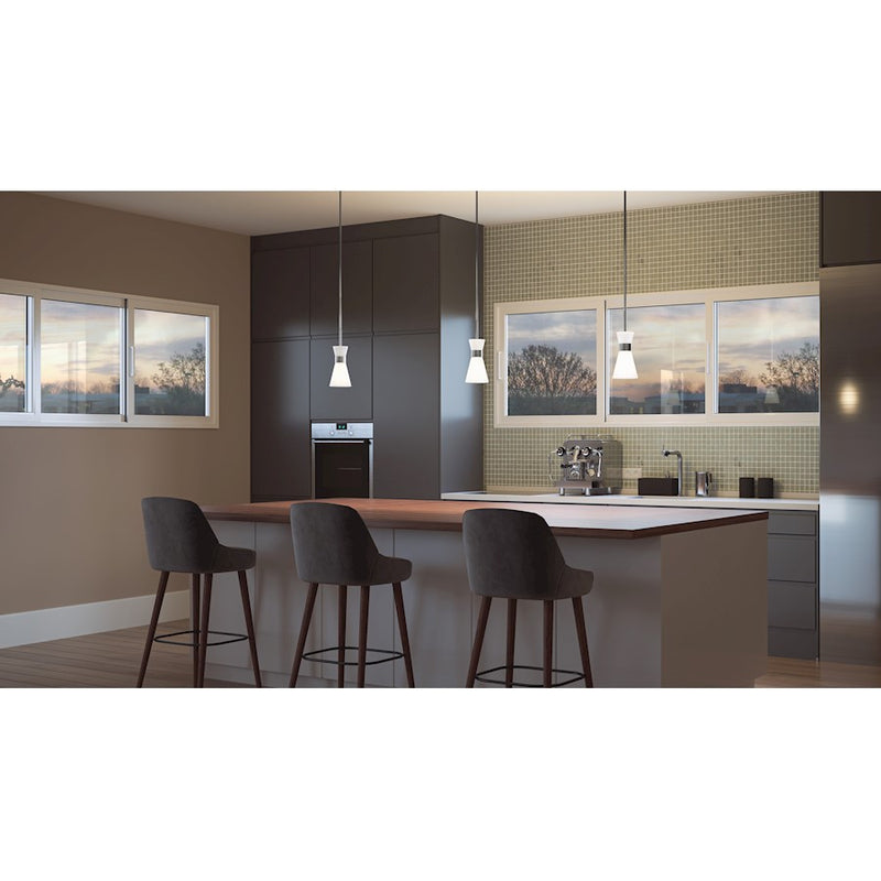 Quoizel Fremont 1 Light 9" Mini Pendant, Brushed Nickel/White Metal