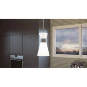 Quoizel Fremont 1 Light 9" Mini Pendant, Brushed Nickel/White Metal