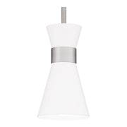 Quoizel Fremont 1 Light 9" Mini Pendant, Brushed Nickel/White Metal