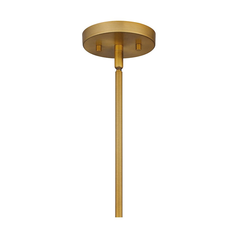 Quoizel Fremont 1 Light Mini Pendant, Aged Brass/White Metal
