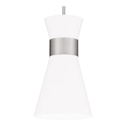 Quoizel Fremont 1 Light Mini Pendant, Brushed Nickel/White Metal