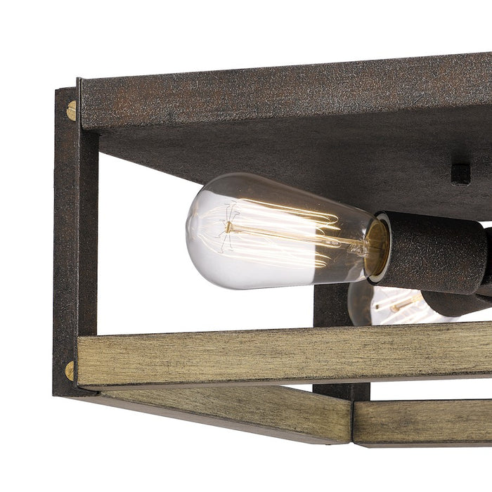 Quoizel Finn 4 Light Flush Mount, Rustic Black