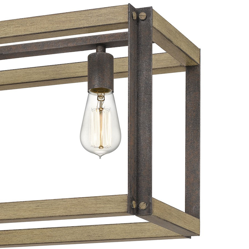 Quoizel Finn Linear 5 Light Chandelier, Rustic Black
