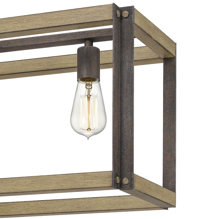 Quoizel Finn Linear 5 Light Chandelier, Rustic Black