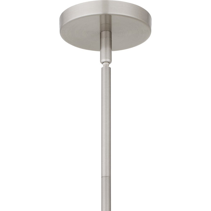 Quoizel Fogel 1 Light Mini Pendant, Brushed Nickel/Marble Glass