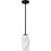 Quoizel Fogel 1 Light Mini Pendant, Matte Black/Marble Glass