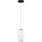 Quoizel Fogel 1 Light Mini Pendant, Matte Black/Marble Glass