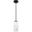 Quoizel Fogel 1 Light Mini Pendant, Matte Black/Marble Glass