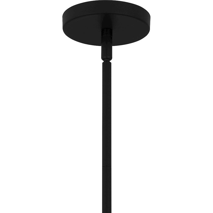 Quoizel Fogel 1 Light Mini Pendant, Matte Black/Marble Glass