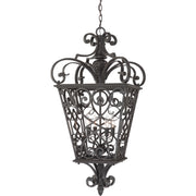 Quoizel Fort Quinn 19in 4-Light Pendant | Traditional Marcado Black Steel | Dining Room & Foyer | 19 x 19 x 41 in | Model FQ1920MK01