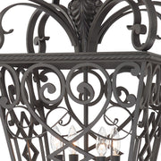Quoizel Fort Quinn 19in 4-Light Pendant | Traditional Marcado Black Steel | Dining Room & Foyer | 19 x 19 x 41 in | Model FQ1920MK01