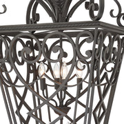 Quoizel Fort Quinn 31in 8-Light Pendant | Traditional Marcado Black Steel | Foyer & Dining Room | 31 x 31 x 52 in | Model FQ1931MK01