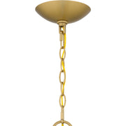 Quoizel Frida 32in 9-Light Chandelier | Traditional Aged Brass and White Onyx Stone | Dining Room & Living Room | 32 x 32 x 29.5 in | Model FRI5032AB