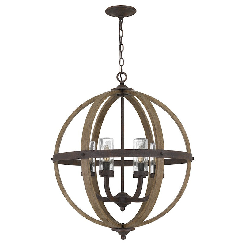 Quoizel Fusion 6 Light Pendant, Rustic Black