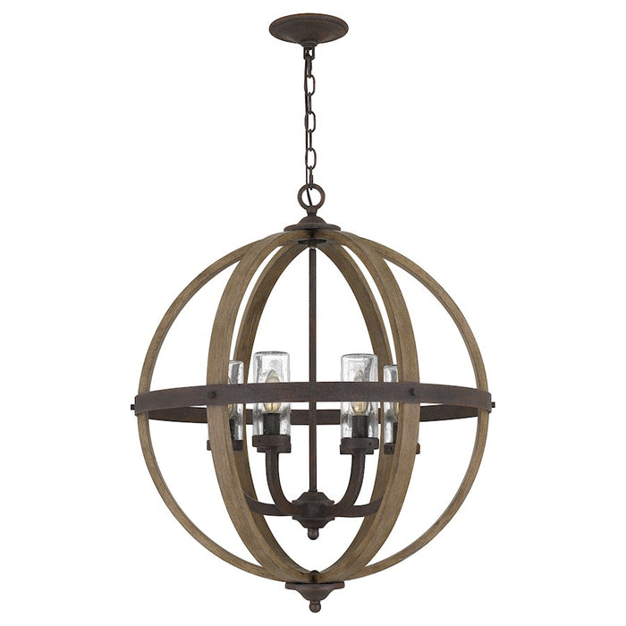 Quoizel Fusion 6 Light Pendant, Rustic Black