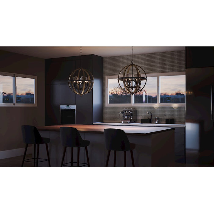 Quoizel Fusion 6 Light Pendant, Rustic Black