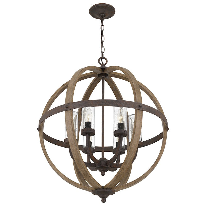 Quoizel Fusion 6 Light Pendant, Rustic Black