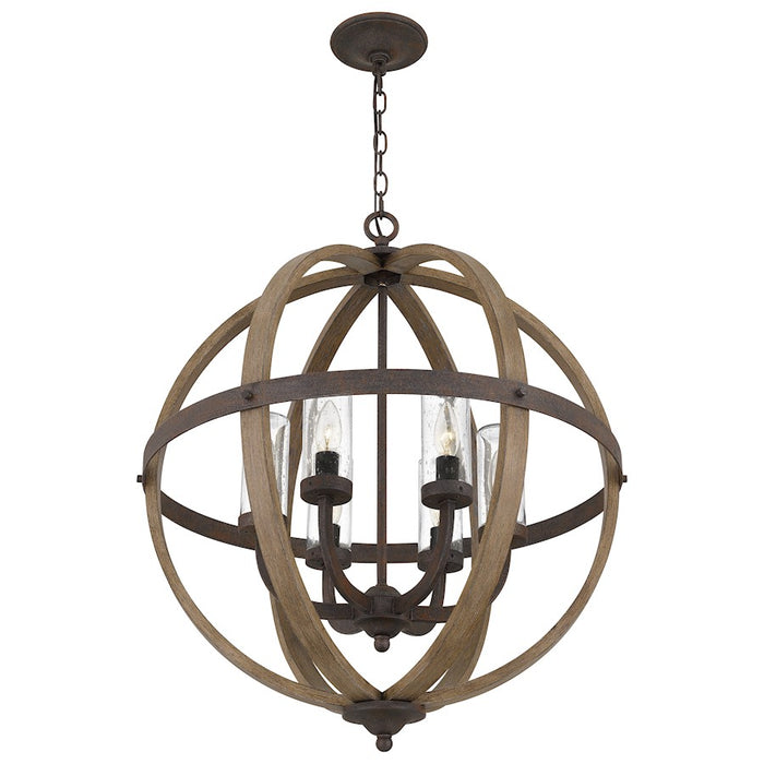 Quoizel Fusion 6 Light Pendant, Rustic Black