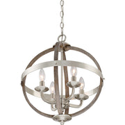 Quoizel Fusion 4 Light Chandelier, Brushed Nickel