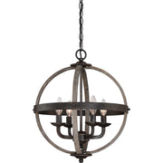Quoizel Fusion 4 Light Chandelier, Rustic Black