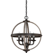 Quoizel Fusion 4 Light Chandelier, Rustic Black