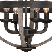Quoizel Fusion 4 Light Chandelier, Rustic Black