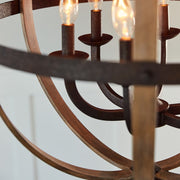 Quoizel Fusion 6 Light Chandelier, Rustic Black