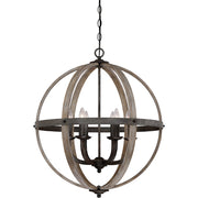 Quoizel Fusion 6 Light Chandelier, Rustic Black
