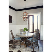 Quoizel Fusion 6 Light Chandelier, Rustic Black