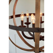 Quoizel Fusion 6 Light Chandelier, Rustic Black