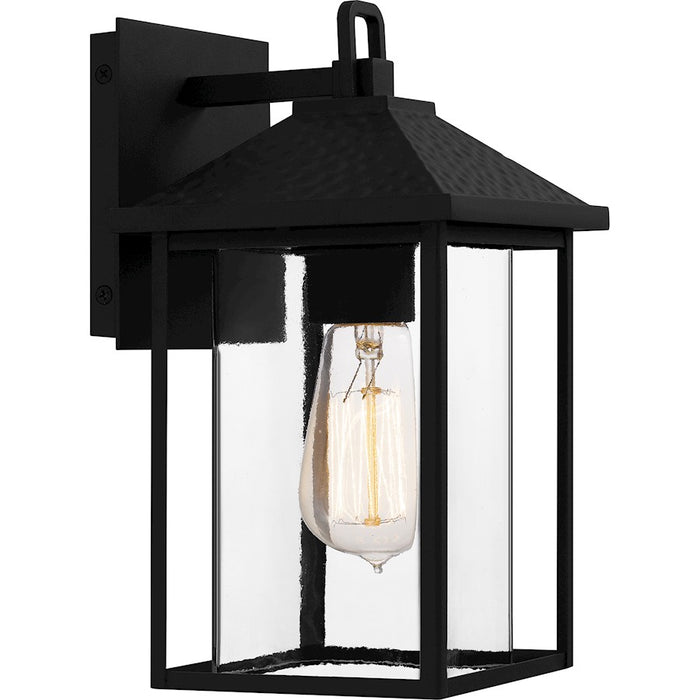 Quoizel Fletcher 1 Light Outdoor Lantern, Earth Black/Clear