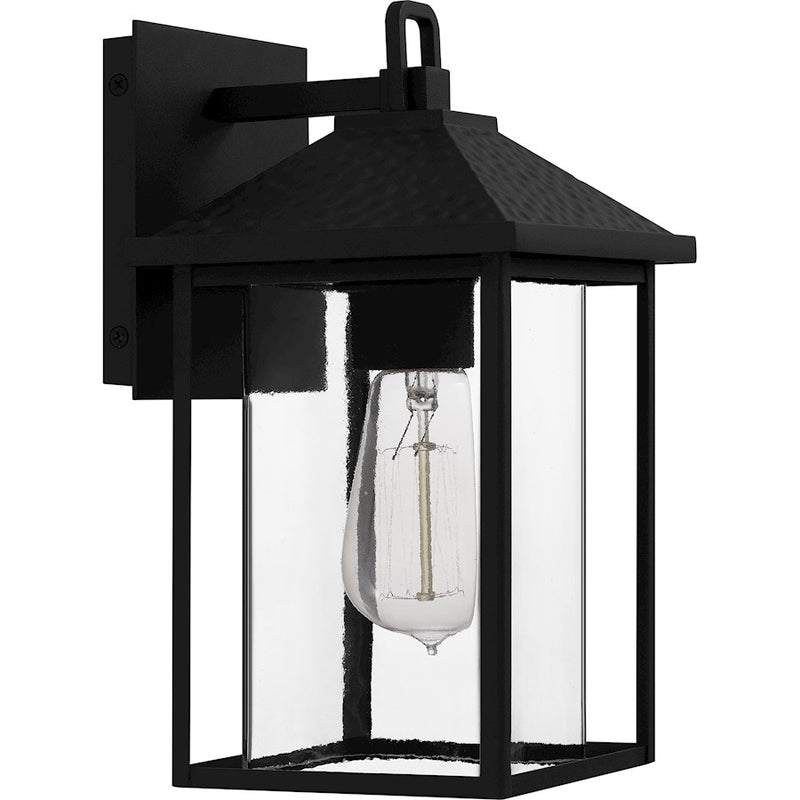 Quoizel Fletcher 1 Light Outdoor Lantern, Earth Black/Clear