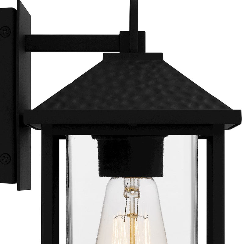 Quoizel Fletcher 1 Light Outdoor Lantern, Earth Black/Clear