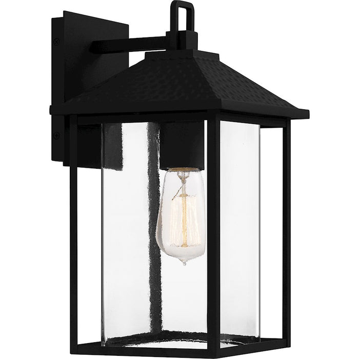 Quoizel Fletcher 1 Light Outdoor Lantern, Earth Black/Clear