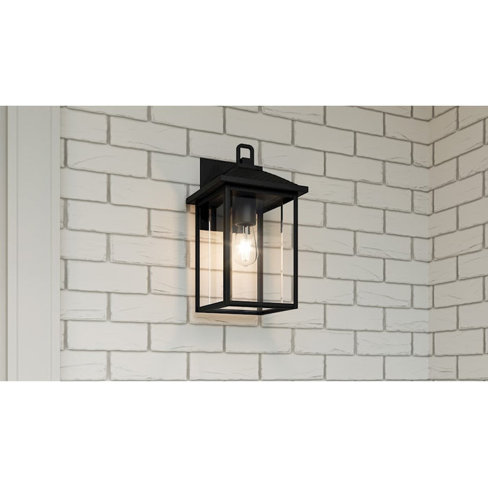 Quoizel Fletcher 1 Light Outdoor Lantern, Earth Black/Clear