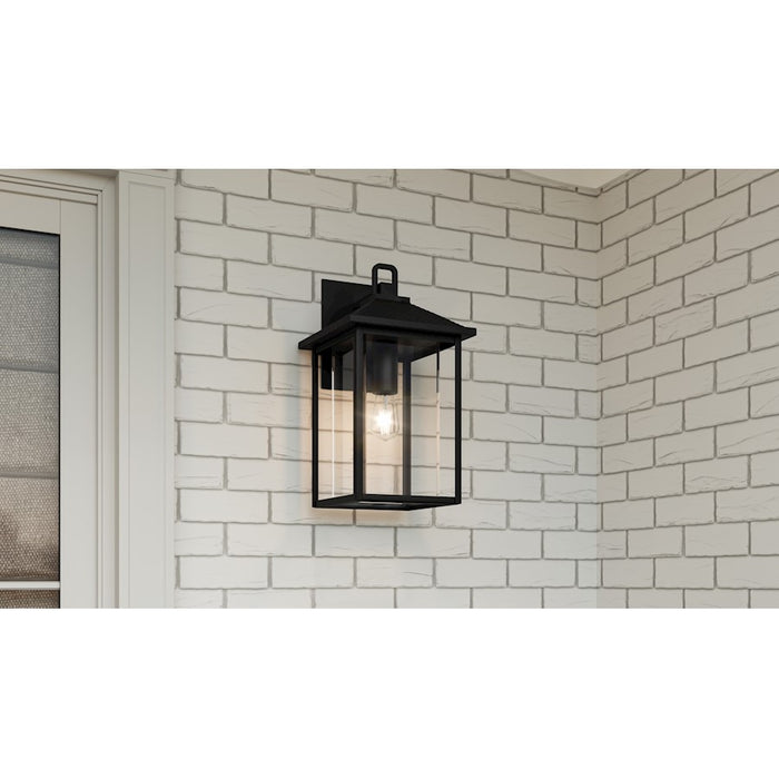 Quoizel Fletcher 1 Light Outdoor Lantern, Earth Black/Clear