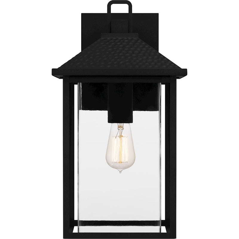 Quoizel Fletcher 1 Light Outdoor Lantern, Earth Black/Clear