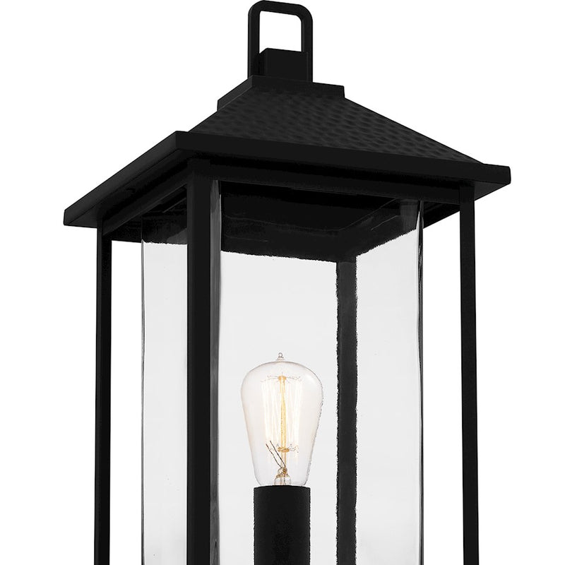 Quoizel Fletcher 1 Light 21" Outdoor Lantern, Earth Black/Clear