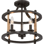 Quoizel Frontier 3 Light Semi-Flush Mount in Imperial Bronze