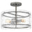 Quoizel Fortress 3 Light Semi-Flush Mount, Mottled Silver