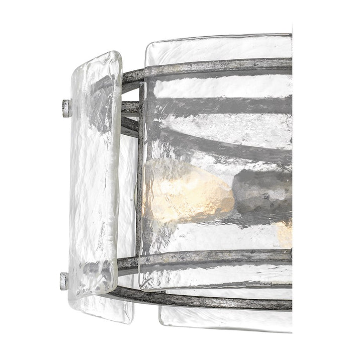 Quoizel Fortress 3 Light Semi-Flush Mount, Mottled Silver