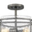 Quoizel Fortress 3 Light Semi-Flush Mount, Mottled Silver
