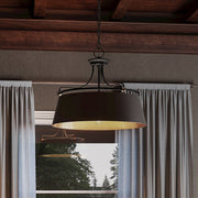 Quoizel Fairview 24in 4-Light Pendant | Transitional Western Bronze and Metal Drum | Kitchen Island & Dining Room | Model FV2824WT